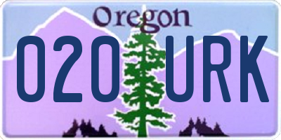 OR license plate 020URK