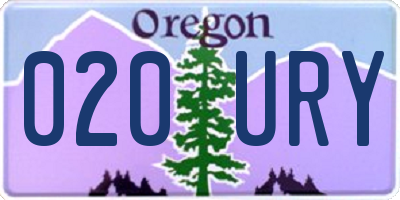 OR license plate 020URY