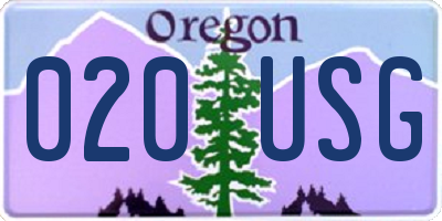 OR license plate 020USG