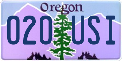 OR license plate 020USI