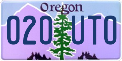 OR license plate 020UTO