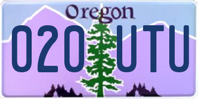 OR license plate 020UTU