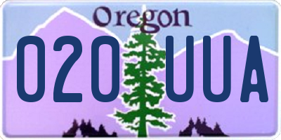 OR license plate 020UUA