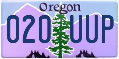 OR license plate 020UUP