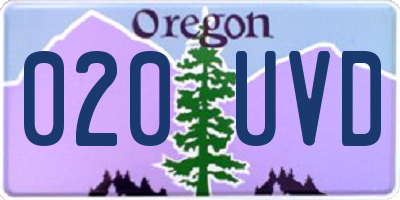 OR license plate 020UVD