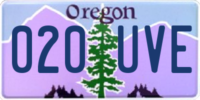 OR license plate 020UVE