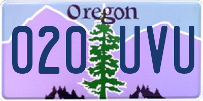 OR license plate 020UVU