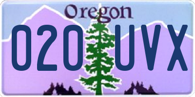 OR license plate 020UVX