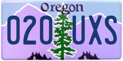 OR license plate 020UXS