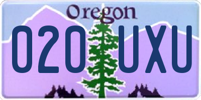 OR license plate 020UXU