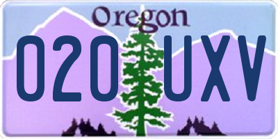 OR license plate 020UXV