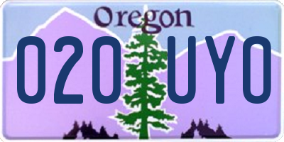 OR license plate 020UYO