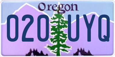 OR license plate 020UYQ
