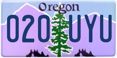 OR license plate 020UYU