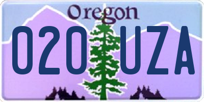 OR license plate 020UZA