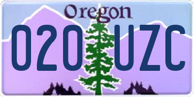 OR license plate 020UZC