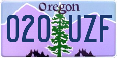 OR license plate 020UZF