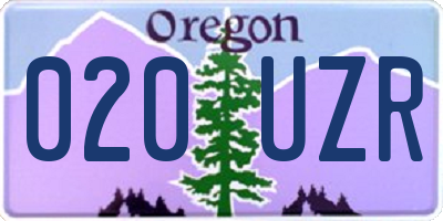 OR license plate 020UZR
