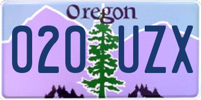 OR license plate 020UZX