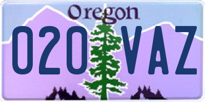 OR license plate 020VAZ