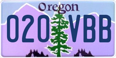 OR license plate 020VBB