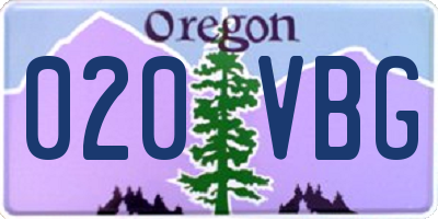 OR license plate 020VBG