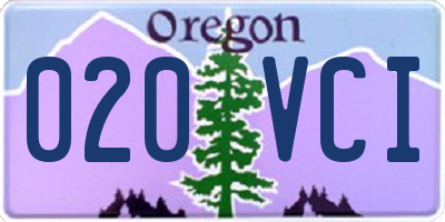 OR license plate 020VCI