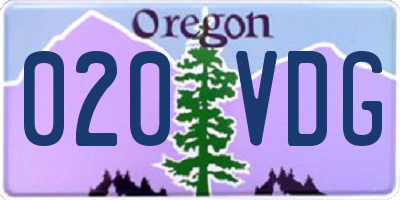 OR license plate 020VDG