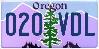 OR license plate 020VDL