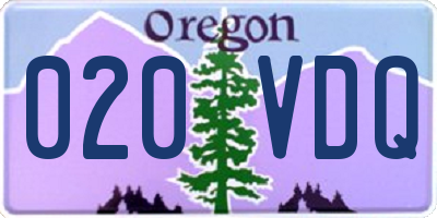 OR license plate 020VDQ