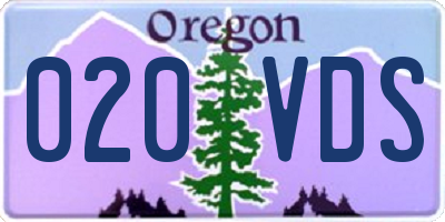 OR license plate 020VDS