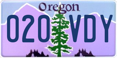 OR license plate 020VDY