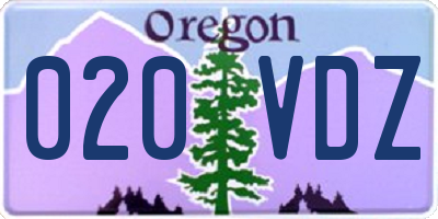 OR license plate 020VDZ
