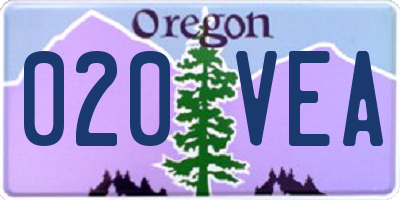 OR license plate 020VEA