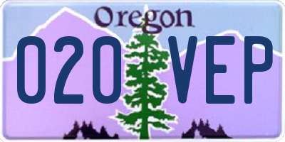 OR license plate 020VEP