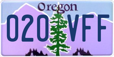 OR license plate 020VFF