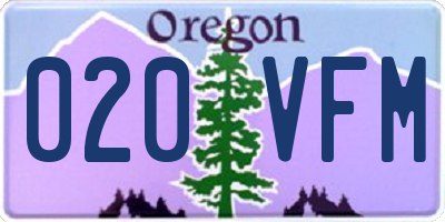OR license plate 020VFM