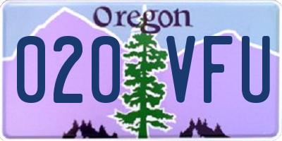 OR license plate 020VFU