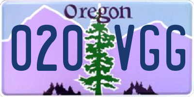 OR license plate 020VGG