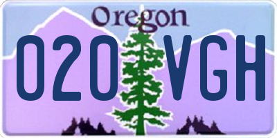 OR license plate 020VGH