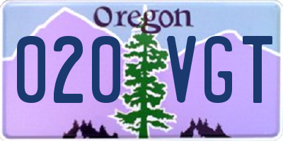 OR license plate 020VGT