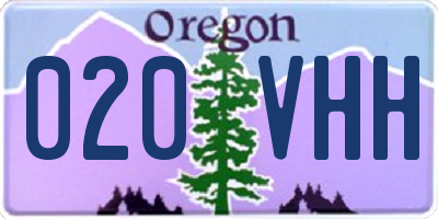 OR license plate 020VHH