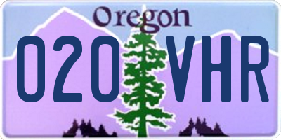 OR license plate 020VHR