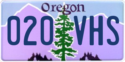 OR license plate 020VHS