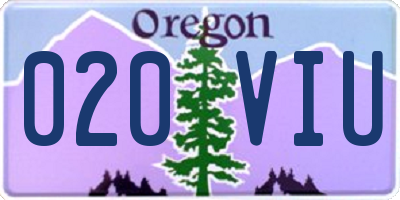 OR license plate 020VIU