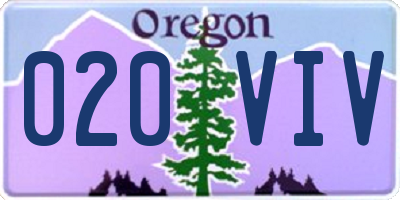 OR license plate 020VIV