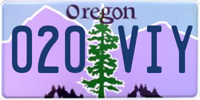 OR license plate 020VIY