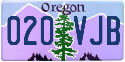 OR license plate 020VJB