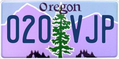 OR license plate 020VJP