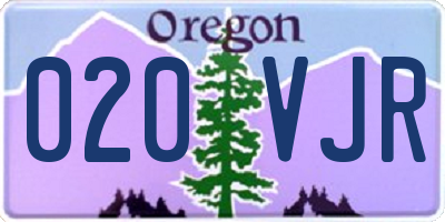 OR license plate 020VJR